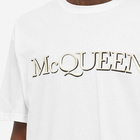 Alexander McQueen Men's Embroidered Logo T-Shirt in White/Mix