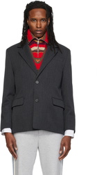 Solid Homme Gray Wool Tailored Blazer