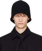 YOHJI YAMAMOTO Black Cardigan Stitch Knit Beanie