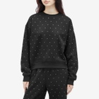 Good American Women's Crystal Crewneck Sweatshirt in Black