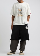 Maison mihara yasuhiro Shorts-layered Distressed Cotton Sweatpants Black