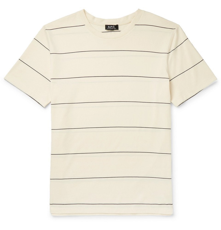 Photo: A.P.C. - Yukata Striped Cotton-Jersey T-Shirt - Ecru