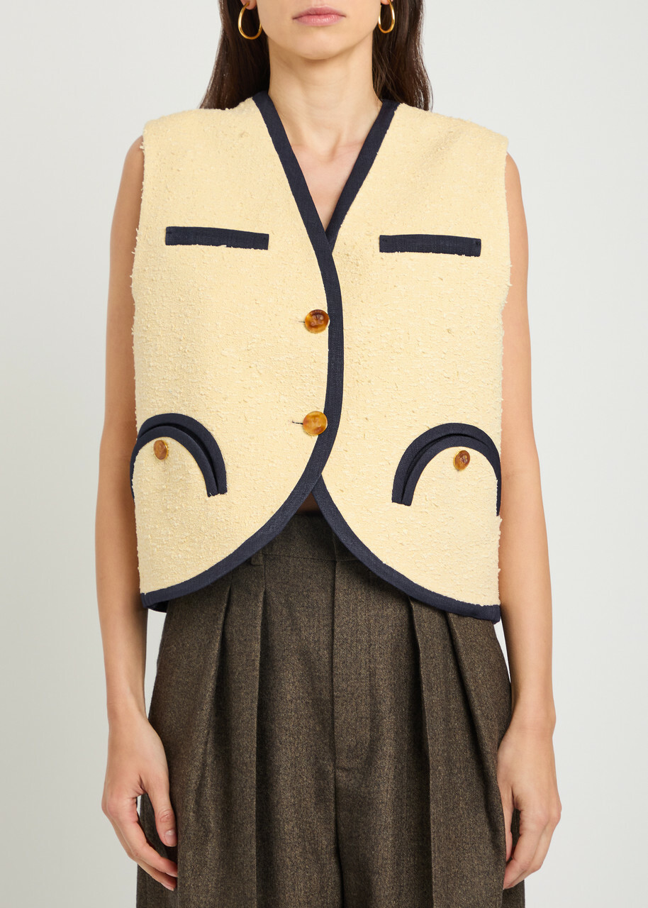 Blaze Milano Orinda Gliss Bouclé Gilet Beige