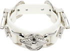 Toga Pulla White Double Buckle Bangle Bracelet
