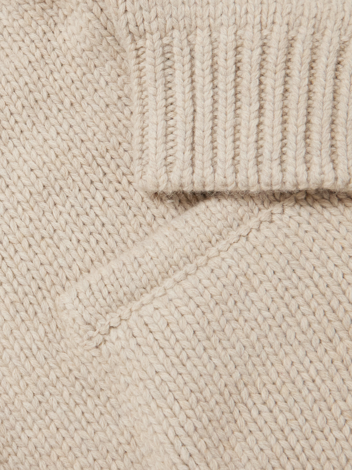 FrizmWORKS - Shawl-Collar Wool-Blend Zip-Up Cardigan - Neutrals