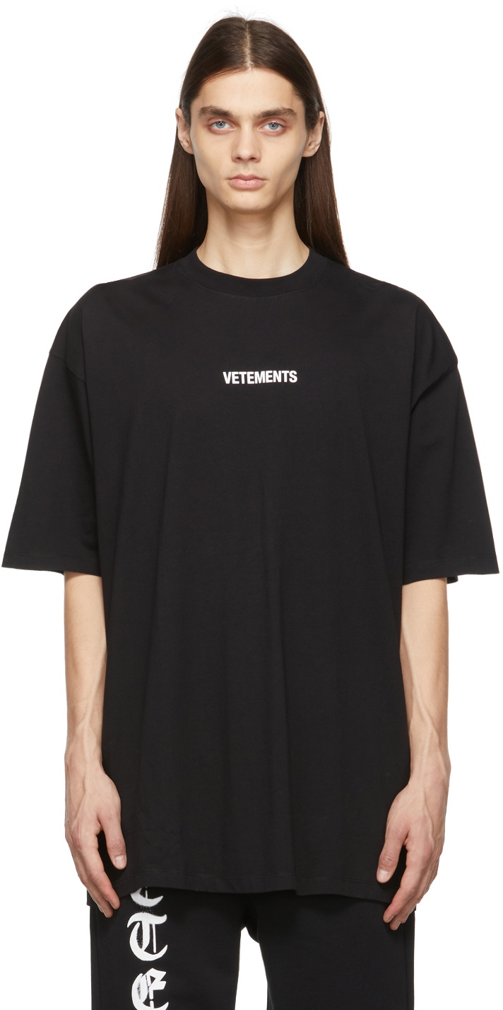 VETEMENTS Black Logo Label T Shirt Vetements