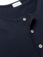 Håndværk - Pima Cotton-Jersey Henley Pyjama T-Shirt - Blue