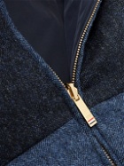 Thom Browne - Reversible Quilted Colour-Block Wool-Tweed and Shell Down Jacket - Blue
