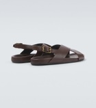 Saint Laurent Helios Cassandre leather sandals