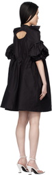 Pushbutton Black Square Minidress
