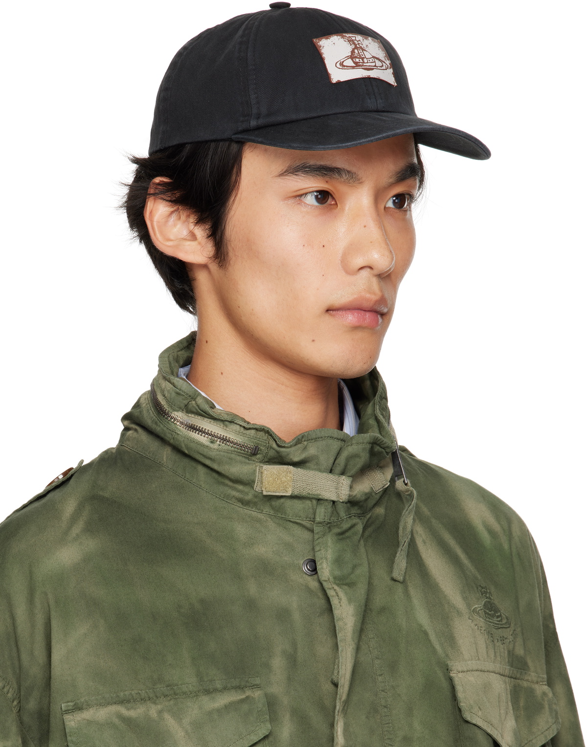 Vivienne Westwood Black Cotton Twill Baseball Cap Vivienne