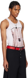 Jean Paul Gaultier Pink 'The Corset Trompe-L’oeil' Tank Top
