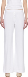 LESET White Pointelle Boxer Lounge Pants