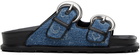 Marine Serre Blue Denim Monogram Sandals