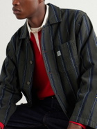 Aimé Leon Dore - Logo-Appliquéd Striped Denim Jacket - Green