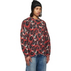 R13 Red & Black Printed Oversized Sweater
