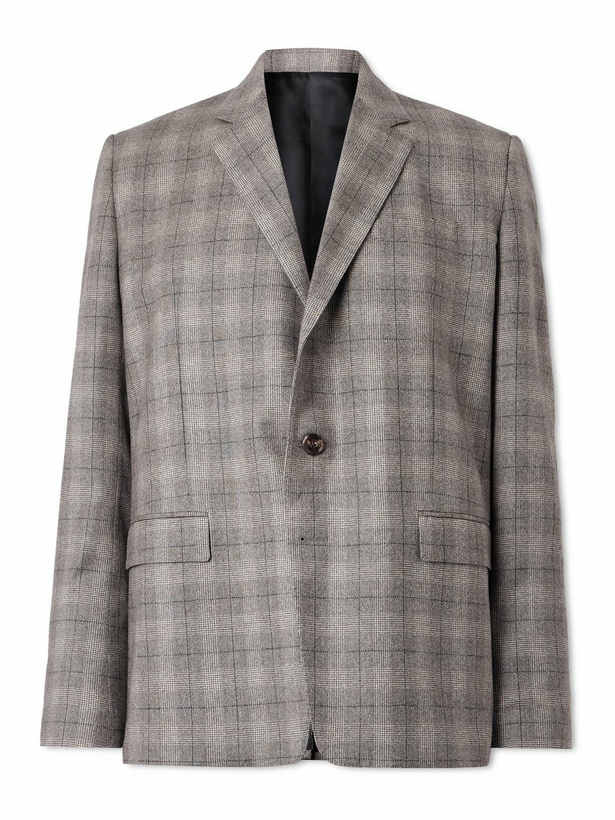 Photo: CELINE - Prince of Wales Checked Wool and Cashmere-Blend Blazer - Gray