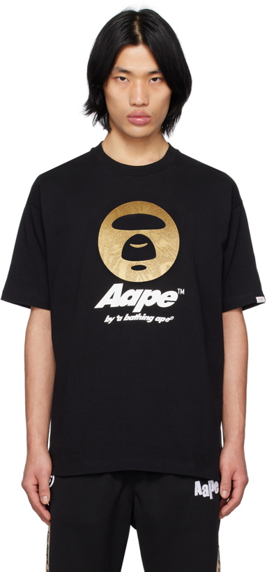 Photo: AAPE by A Bathing Ape Black Glittered T-Shirt