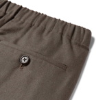 Camoshita - Tapered Pleated Wool Drawstring Trousers - Men - Brown