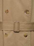 MOSCHINO Cotton Blend Gabardine Long Trench Coat