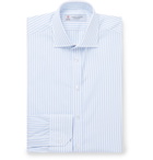 Turnbull & Asser - Blue Cutaway-Collar Striped Cotton-Poplin Shirt - Blue
