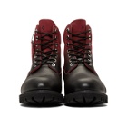 Marcelo Burlon County of Milan Red and Black Timberland Edition Nubuck Boots