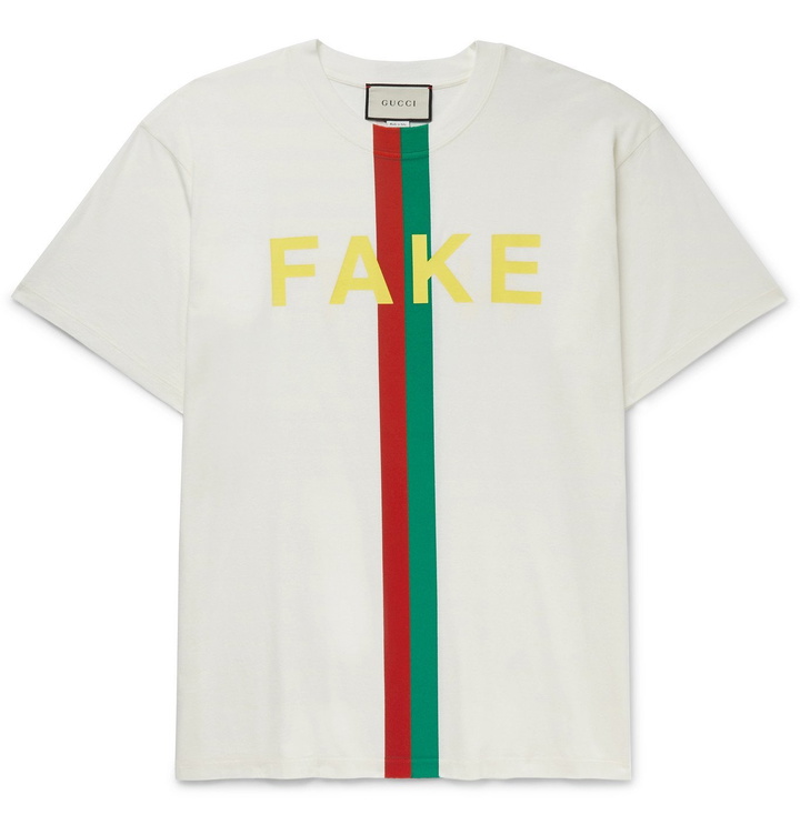 Photo: Gucci - Oversized Printed Cotton-Jersey T-Shirt - White