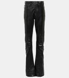 Balenciaga High-rise leather flared pants