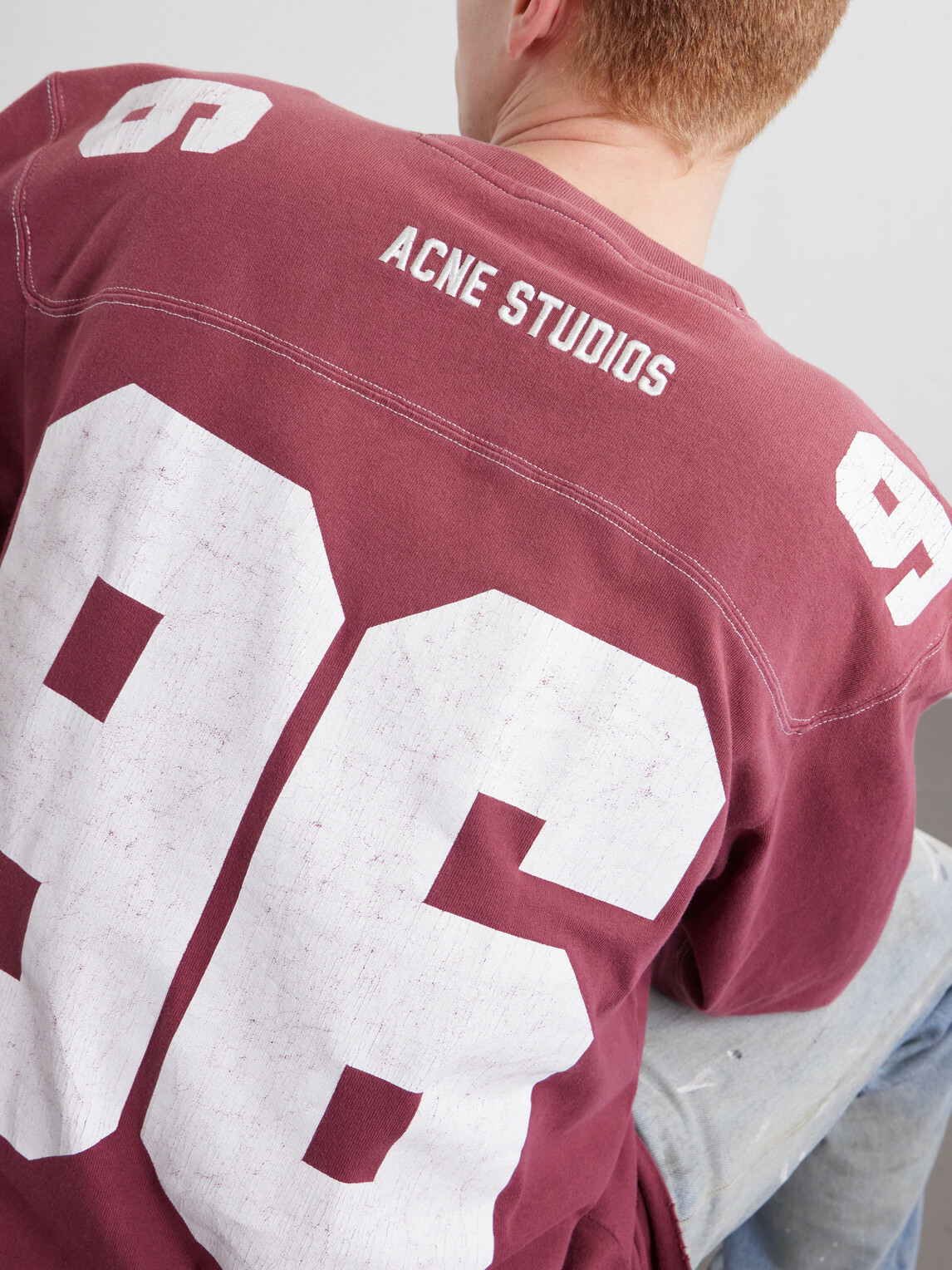 Acne Studios - Exfold Printed Cotton-Jersey T-Shirt - Red