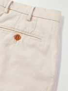 Brunello Cucinelli - Slim-Fit Stretch-Cotton Gabardine Trousers - Neutrals