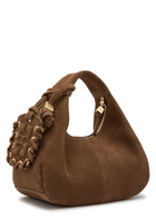 Ganni Hobo Mini Logo Suede top Handle bag - Brown - One Size