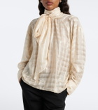 Dorothee Schumacher Airy Check tie-neck cotton and silk blouse