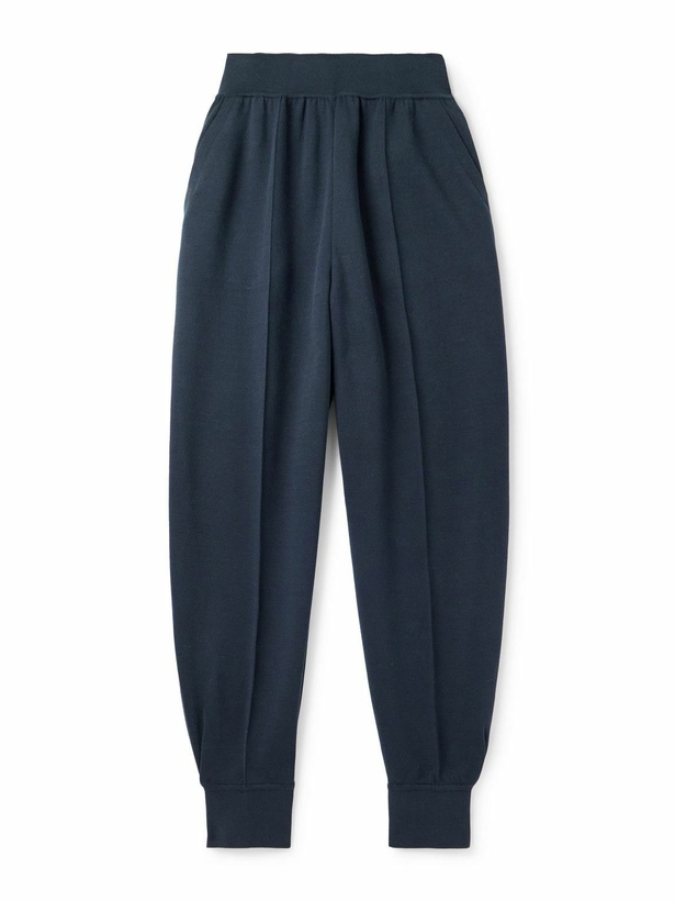Photo: Loro Piana - Tapered Cotton-Jersey Sweatpants - Blue