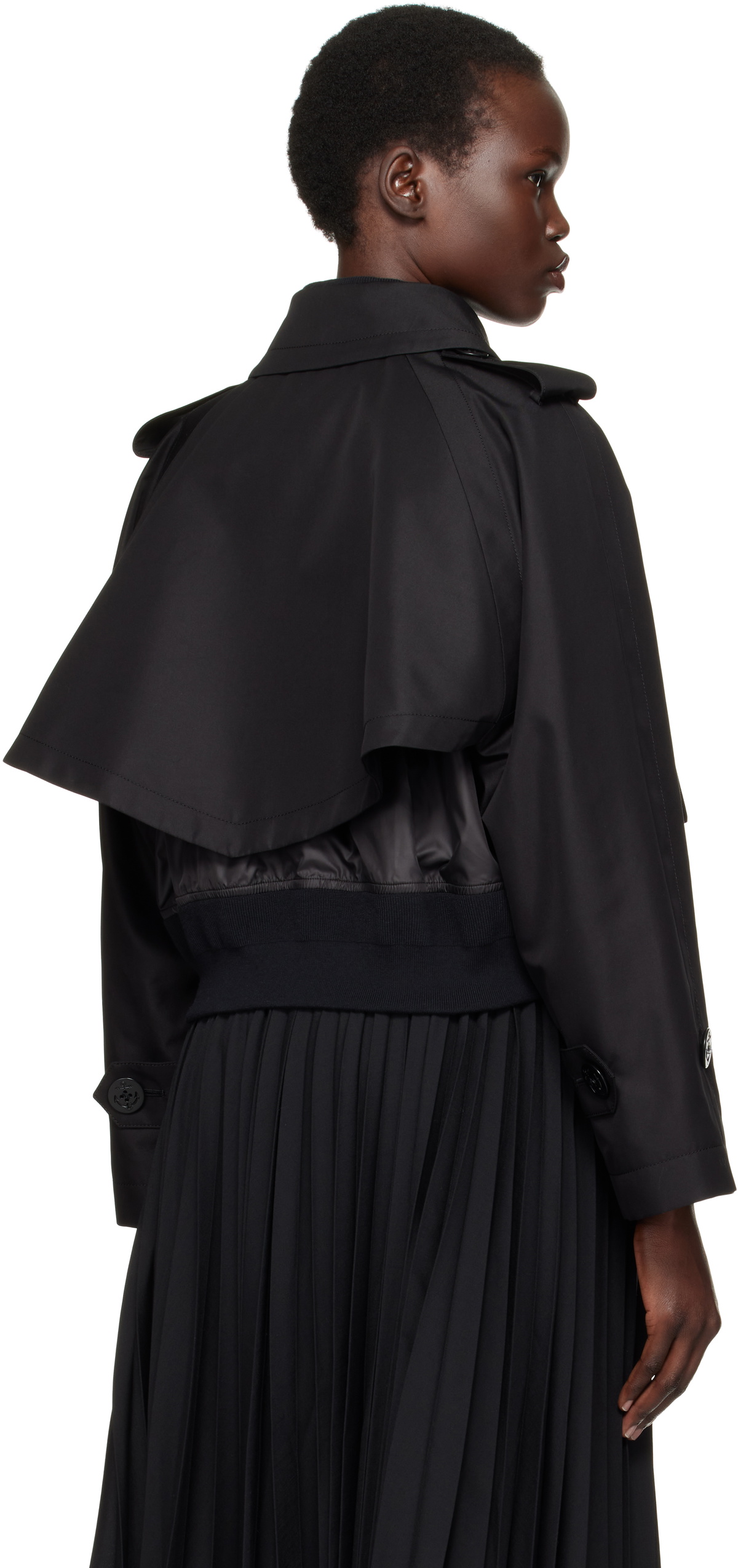 sacai Black Cotton Gabardine x Nylon Twill Blouson Sacai