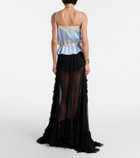 Chloé Ruffled sheer silk maxi skirt