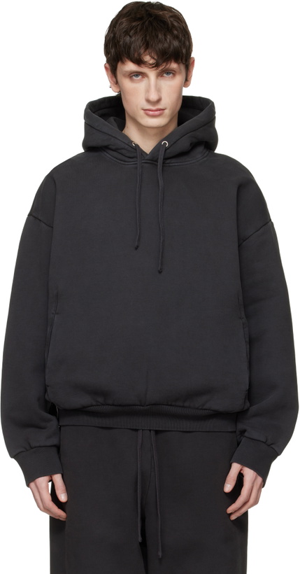 Photo: SKIMS Black Heavyweight Fleece Hoodie
