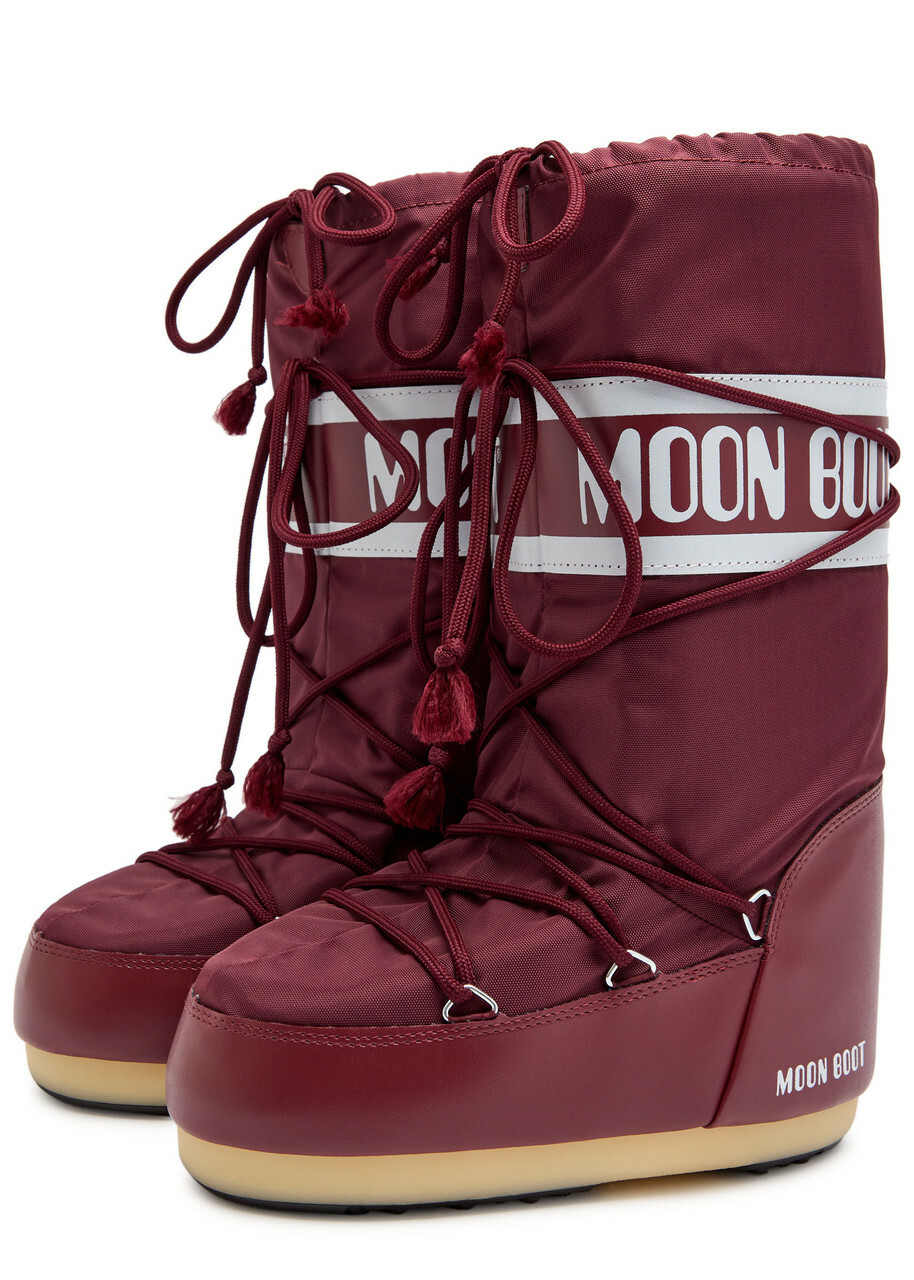 Moon Boot Icon Padded Nylon Mid-calf Snow Boots Burgundy 3941 (IT39 41 / UK6