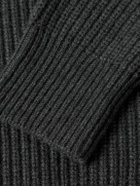 Nili Lotan - Ribbed-Knit Zip-Up Cardigan - Gray