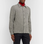 Mr P. - Micro-Checked Virgin Wool-Blend Flannel Shirt - Black