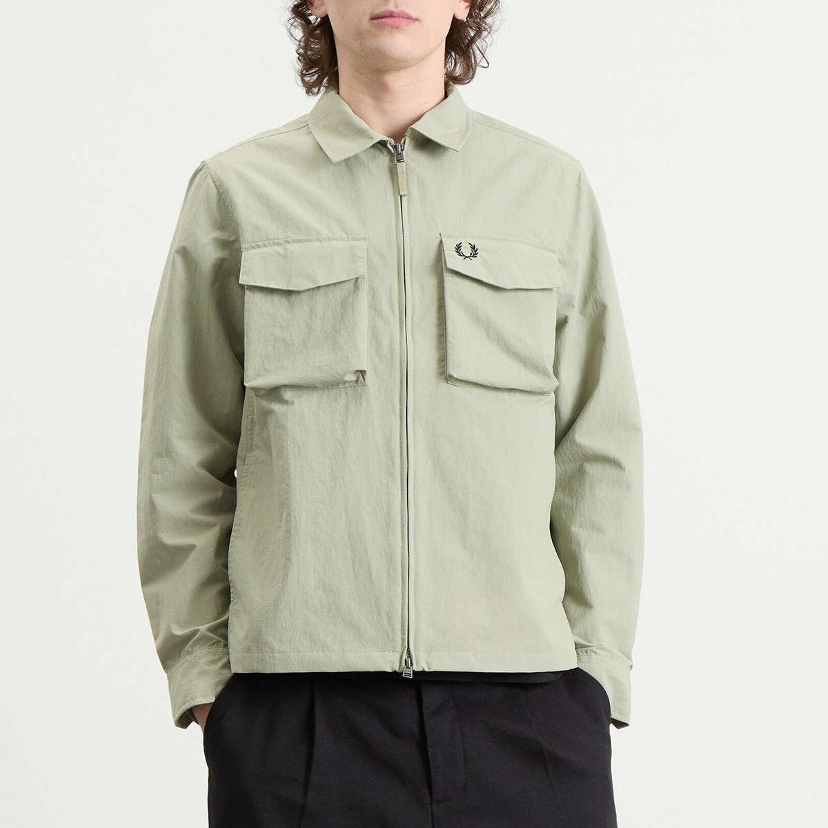 Fred Perry Men's Ripstop Pocket Overshirt in Seagrass