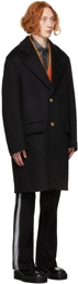 Marni Black Wool Drap Coat