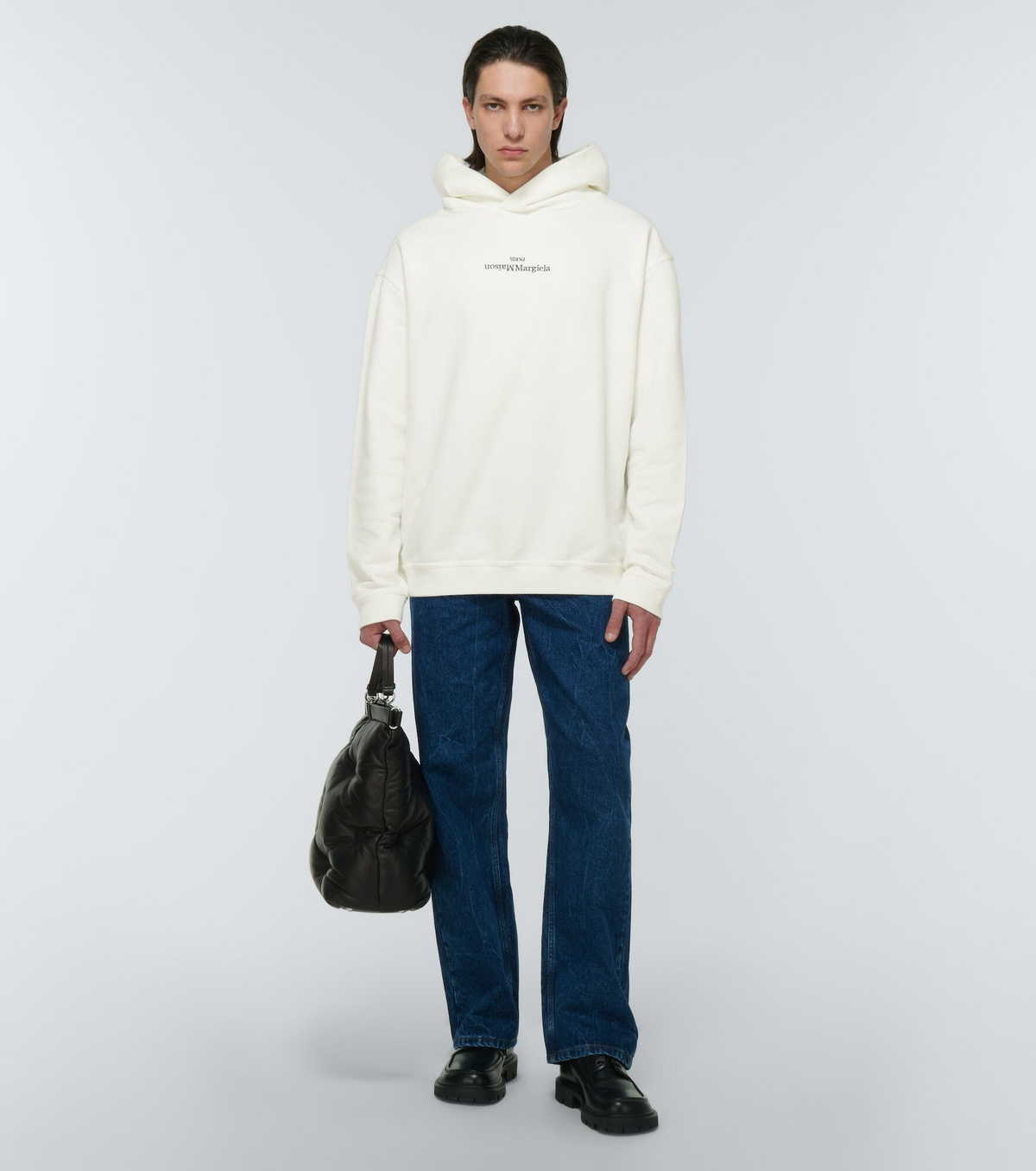 Maison Margiela - Upside down logo hooded sweatshirt Maison