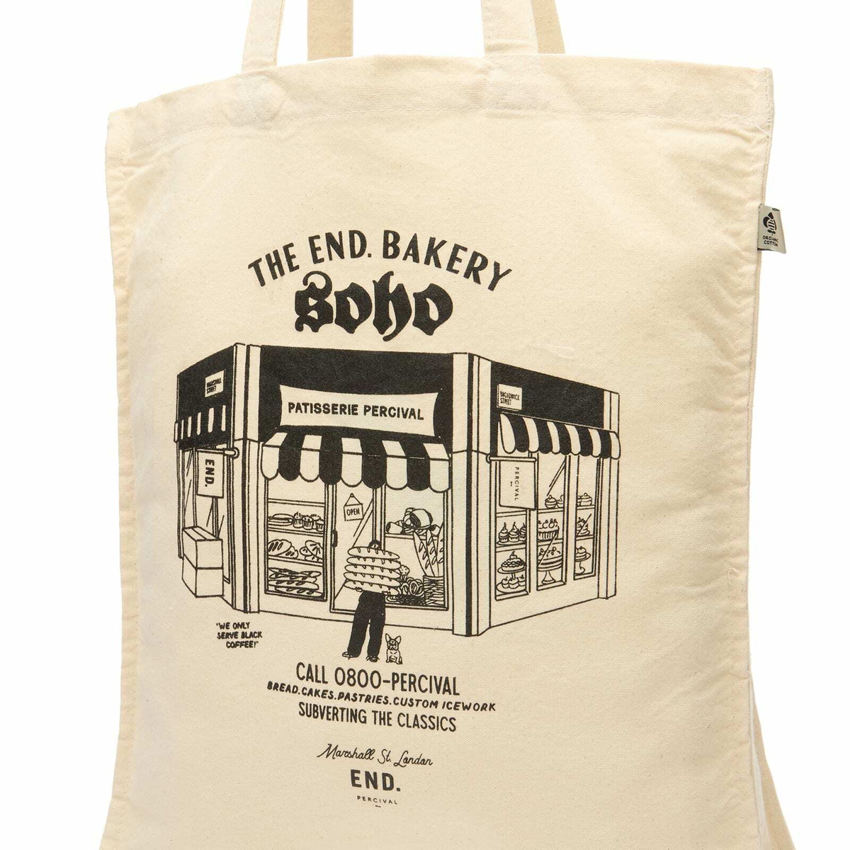 Percival Men's Patisserie Tote Bag - Presented by END. in Ecru 