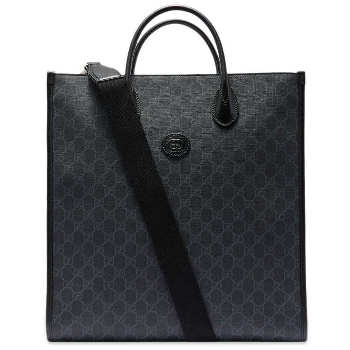 Photo: Gucci Men's GG Supreme Tote in Black