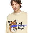 Maison Kitsune Beige ADER Error Edition Bluest Fox Knit Sweater