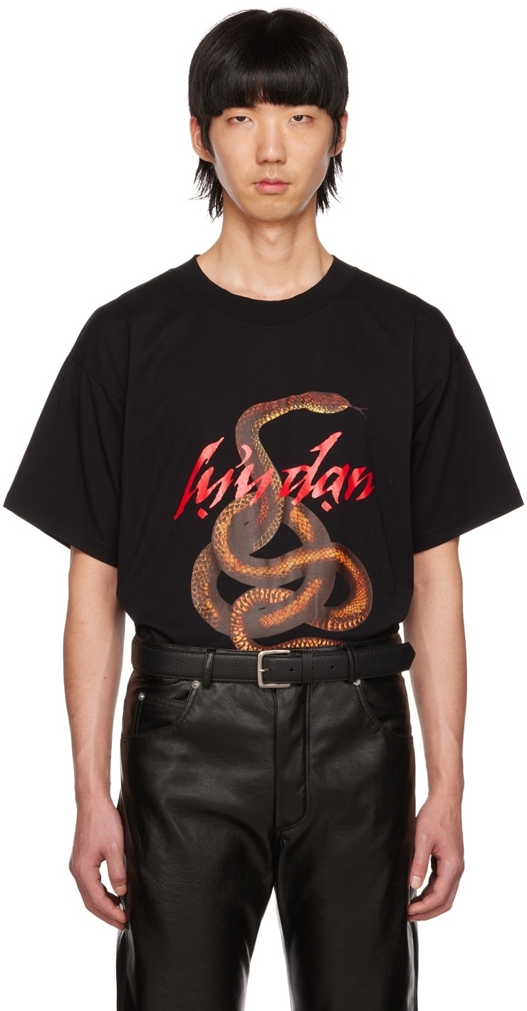 Photo: LU'U DAN Black Knotted Snake Oversized Concert T-Shirt
