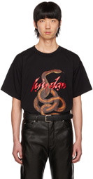 LU'U DAN Black Knotted Snake Oversized Concert T-Shirt