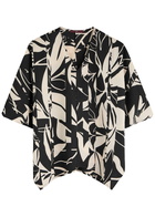 High Tingle Printed Satin top Beige