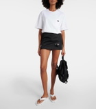 Prada Leather-trimmed thong sandals