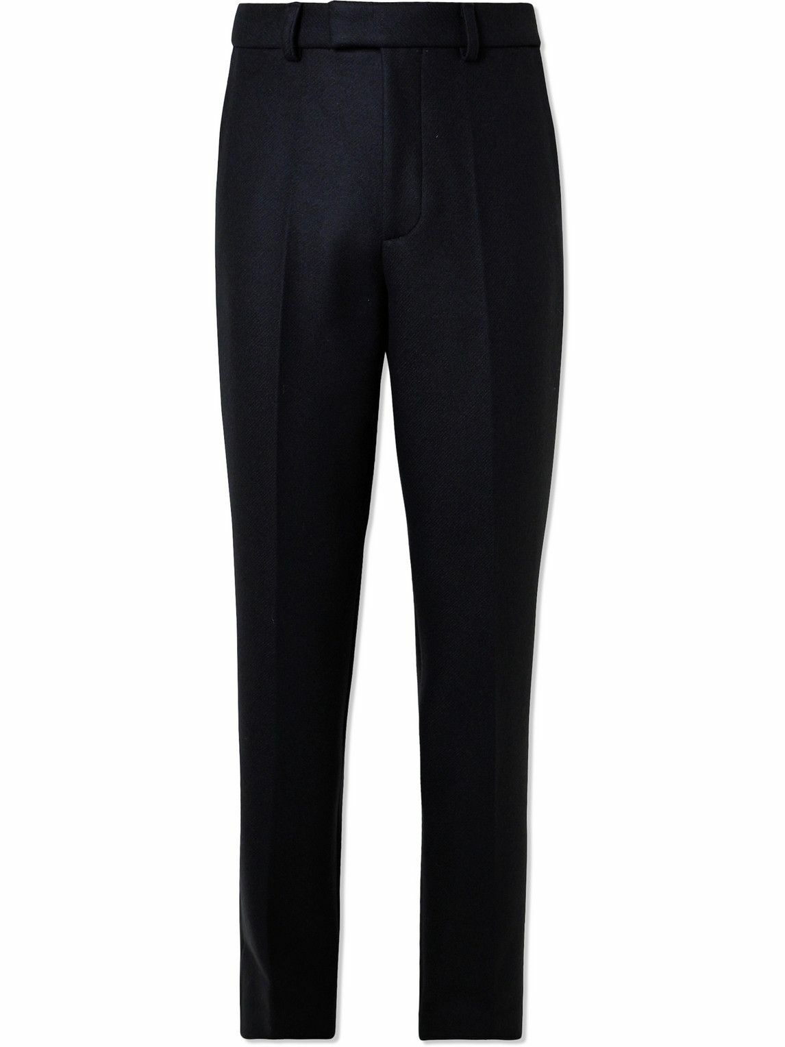 Photo: RÓHE - Tapered Brushed Wool-Blend Trousers - Black